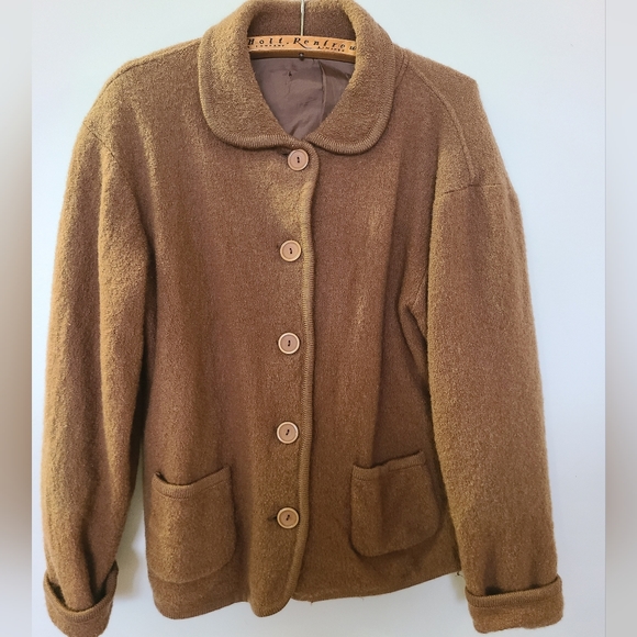 Vintage Jackets & Blazers - Vintage Wool Teddybear Button Front Jacket - Size M